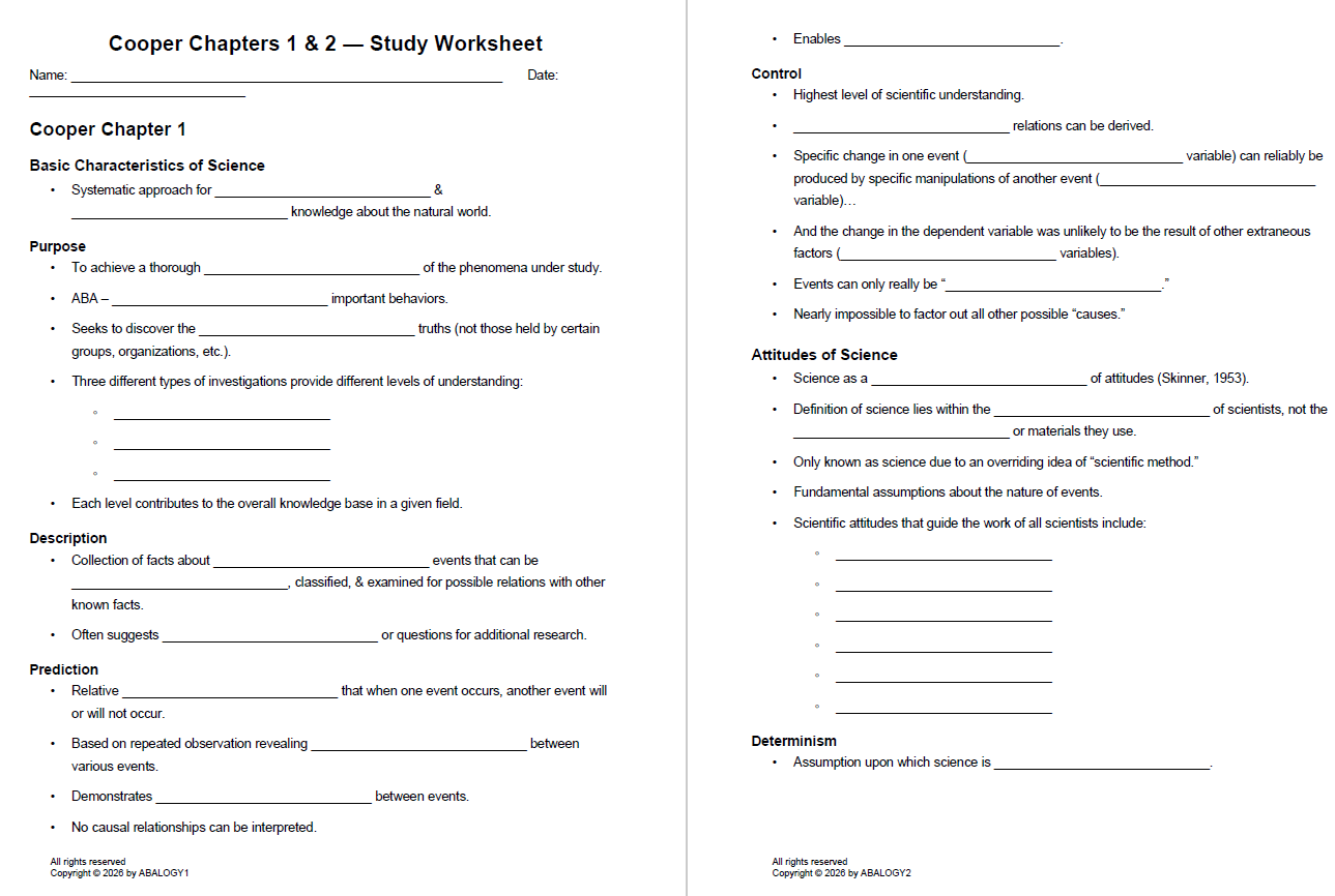 Cooper Worksheet for Guided Note
